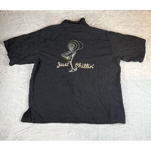 Tori Richard Embroidered Martini Just Chillin' Silk Shirt Mens Size 2XL